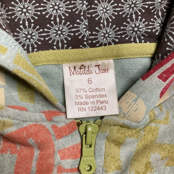 Matilda Jane Hoodie Sweatshirt-Size 6 - Picture 3 of 5